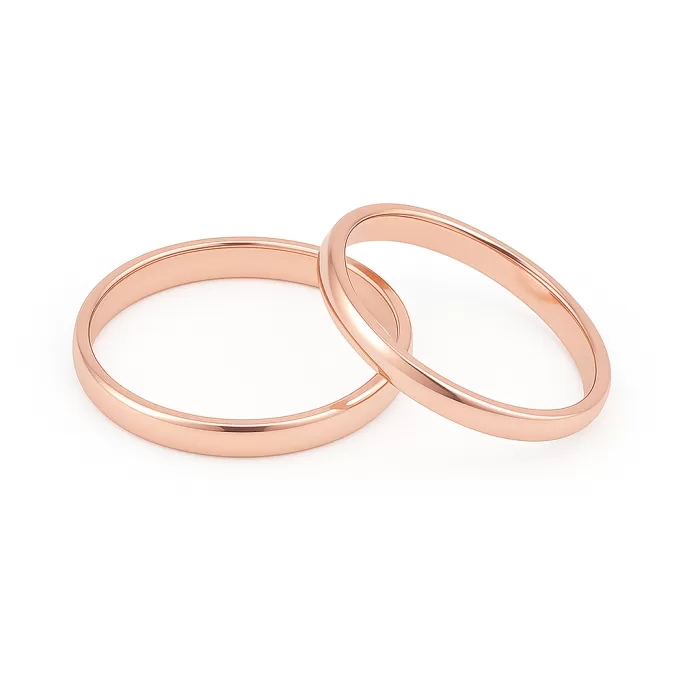 14 Ayar 2 mm Rose Altın Klasik Alyans Çifti