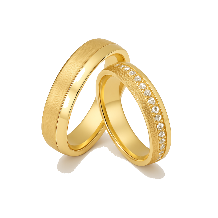 14 Ayar Sarı Altın Çift Alyans